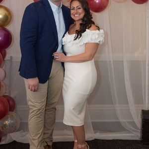 Calvin Klein White Dress- Perfect for Bridal Shower/ Rehearsal Dinner